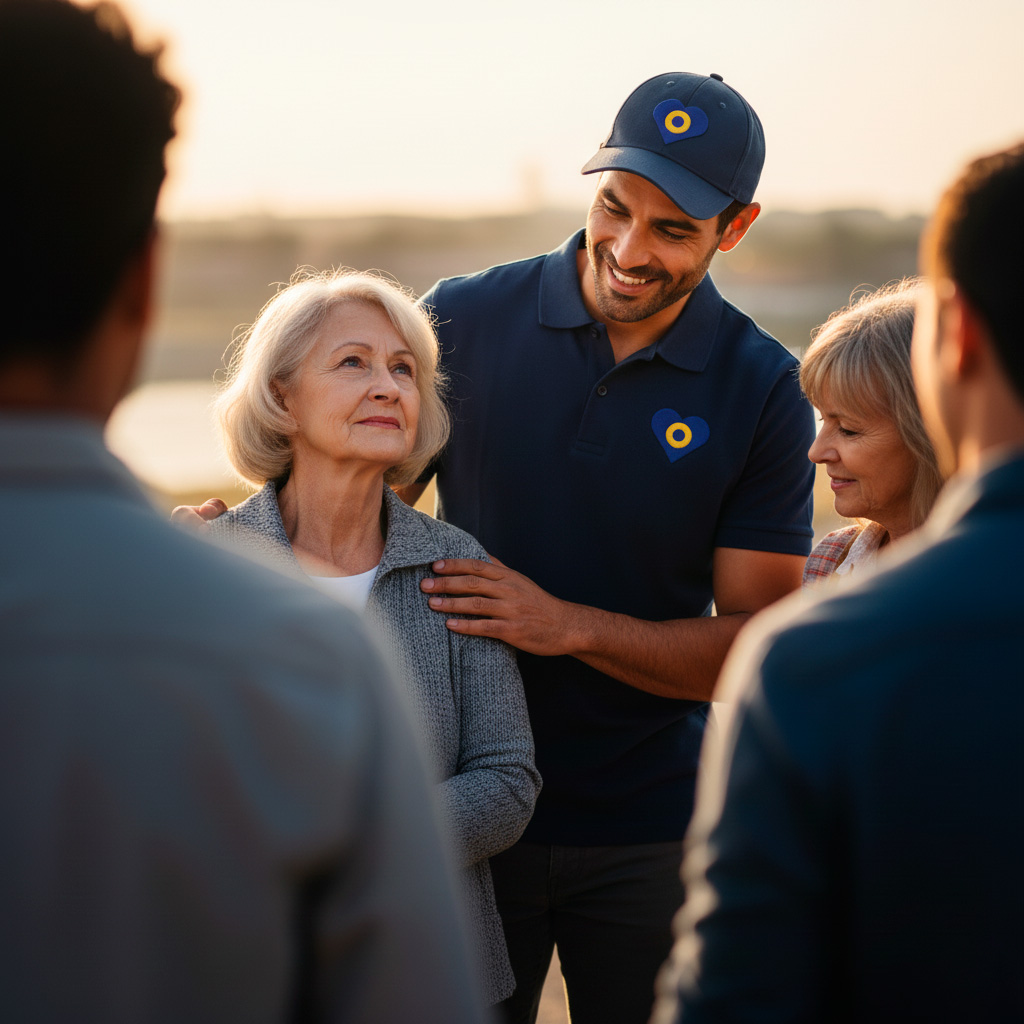 Guía confirmando bienestar del grupo
